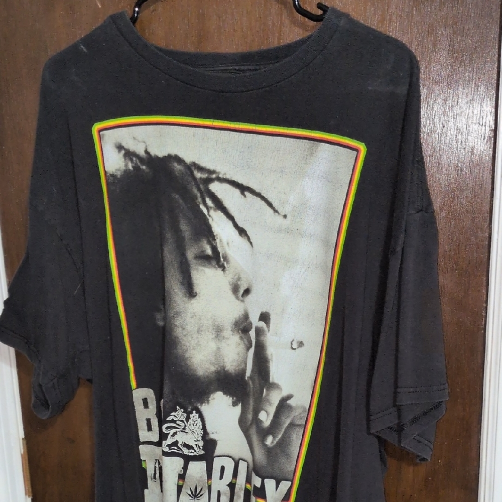 Zion Rootswear Black Bob Marley Short Sleeve Tee